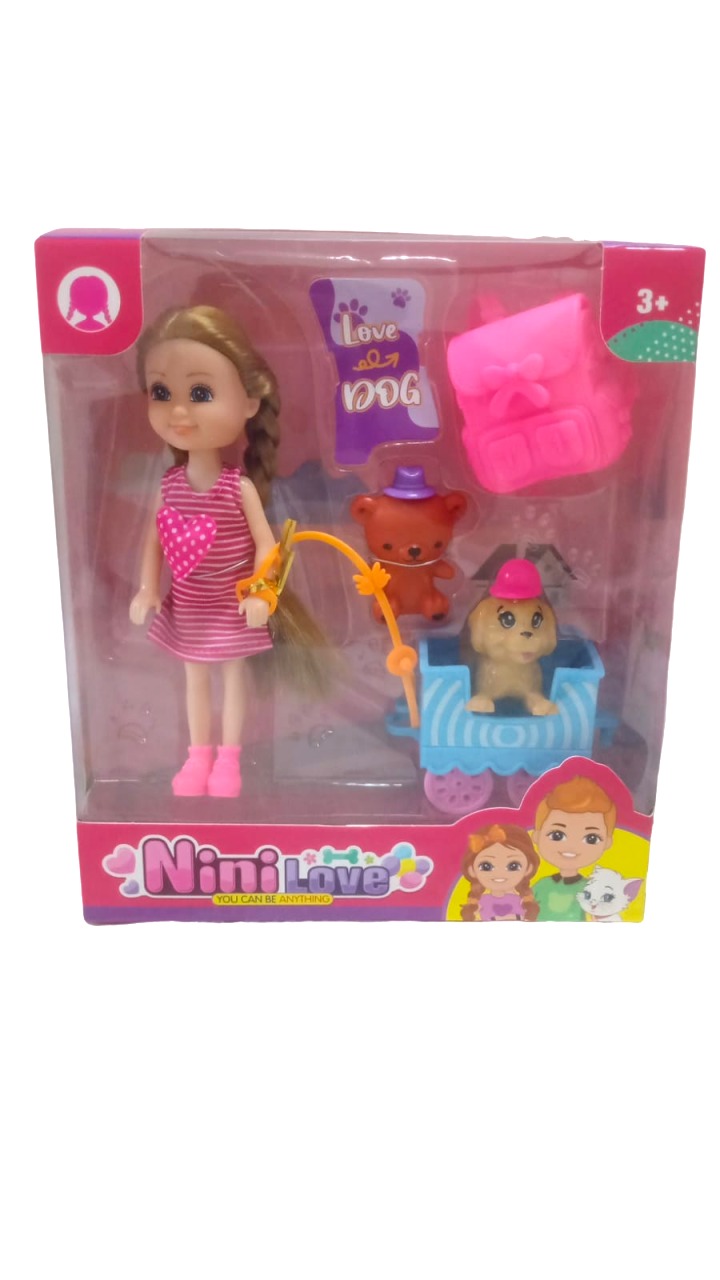 BONECA NINI LOVE C/ PETS